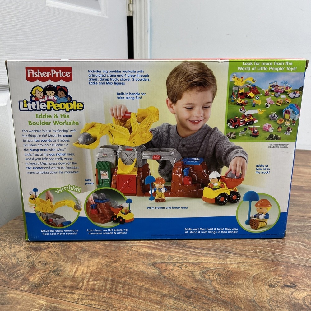 2007 Fisher Price Little People Eddie & His Boulder Worksite New L2345 Works!! - Picture 9 of 13
